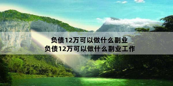 负债12万可以做什么副业 负债12万可以做什么副业工作